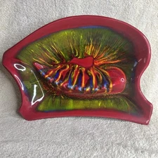 Maurice California Pottery Ceramic  Ashtray Red #ET Vintage.