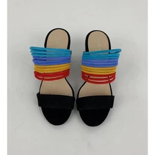 Kenneth Cole New York Hannon Strappy Mule Heeled Sandal Womens Size 7 M Leather