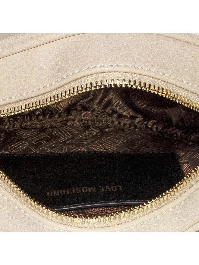 Bolso Bandolera Redondo Corazón Acolchado LOVE MOSCHINO en Blanco. Foto 3 de 4