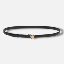 Versace Women's Black La Medusa Leather Belt Size 85/34