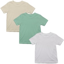 Basic Kinder T-Shirts 3er Pack 100% Baumwolle Kurzarm Unisex ohne Druck