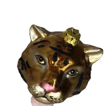 Christmas Tree Ornament Zoo Tiger Safari Lion Wildlife Blown Glass