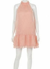 Adrianna Papell Women's Pink Burnout Trapeze Dress Size 12
