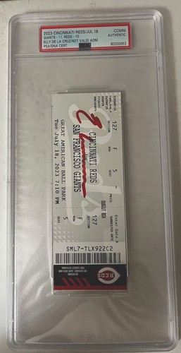 Elly De La Cruz Auto Reds Ticket 7/18/23  PSA /DNA Auto