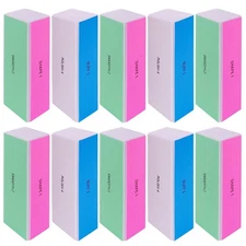4 Way Nail Buffer Block (10 Pcs), Nail Shine Buffers Blocks Files for Natural an
