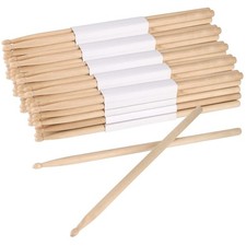 24 Pairs 5A Classic Maple Wood Drumsticks Wood Tip For Beginners Student