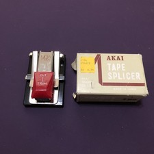 Vintage AKAI Tape Splicer AS-3 Audio Red Reel to Reel Trim Cut W/box