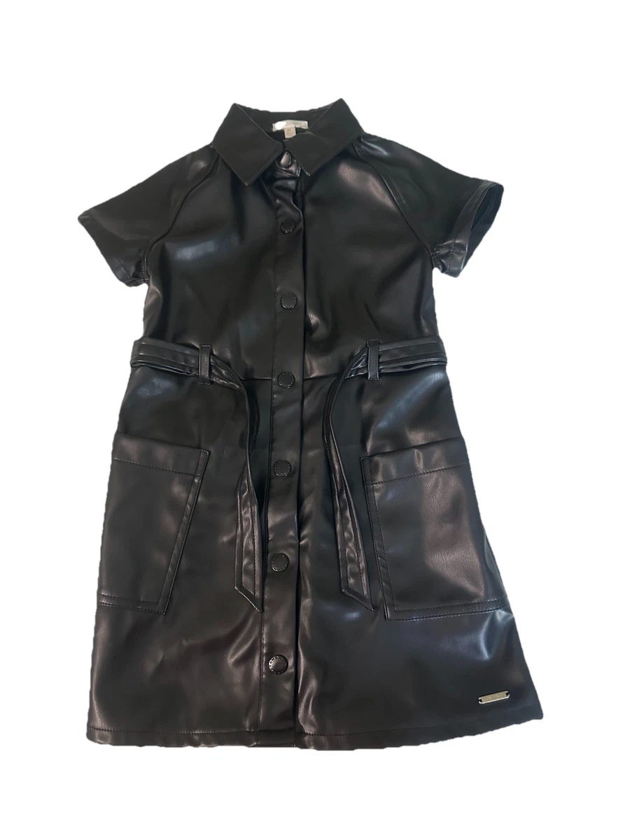 leather dress outfit Mock Neck Leather Mini Dress main image 0