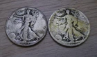 1944 D & 1920 P Liberty Walking SILVER HALF DOLLARS (Lot of 2) 0.723 oz silver