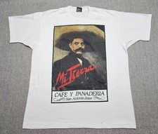 VINTAGE Emiliano Zapata Shirt Mens XL White Mi Tierra San Antonio Cafe Tee 90s