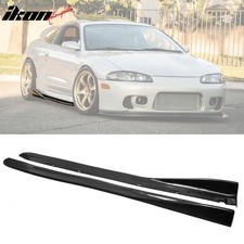 Fits 97-99 Mitsubishi Eclipse Dsm Cs Black Side Skirts Rocker Panel Extension Pu
