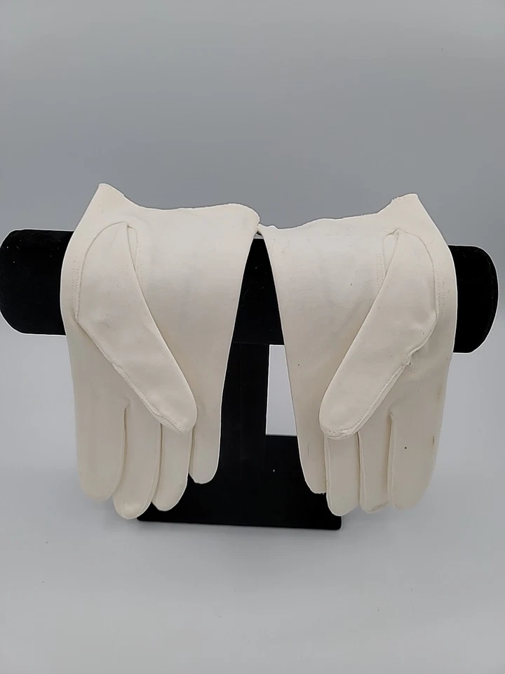 VINTAGE PAIR OF LADIES WOMENS IVORY COTTON GLOVES~VAN RAALTE~SIZE 7 - Image 2 of 4