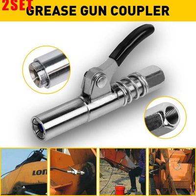 #ad 2Set Grease Gun Coupler High Pressure Locks On Quick Release NPT 1 8 3JAW 10000P $22.39