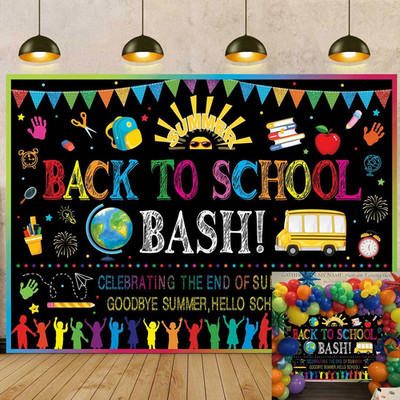 Back to School Bash Backdrop 6X4Ft Celebrating the End of Summer Goodbye Summer