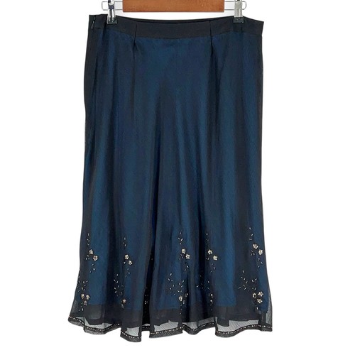 Gonna midi Y2K anni 90 con perline paillettes stravagante fata grunge taglia 12 - Foto 7 di 14