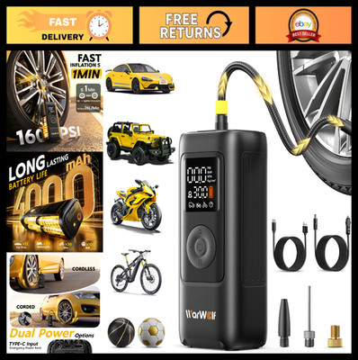 Portable Smart Tire Inflator, 160PSI Air Compressor with Auto Shut-Off, Digital