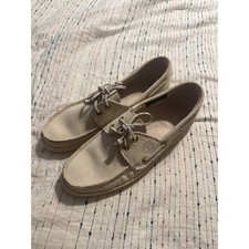 Timberland Unisex Cream Leather Boat Shoe Loafer Men s 7 Women s 8.5