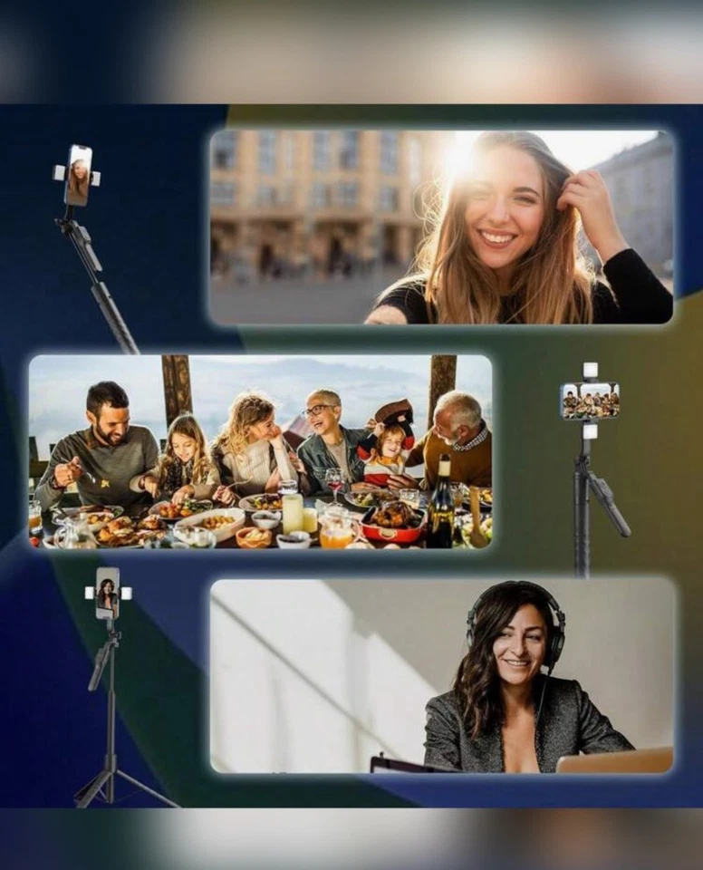 Face Tracking Tripod 360 Rotating iPhone Camera Stand Selfie Stick w/Remote - Image 3 of 4