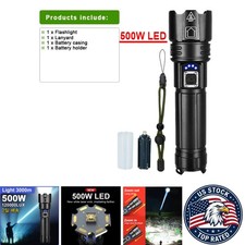 Most Powerful LED Flashlight Rechargeable Torch 1500M Tactical Zoom USB Charging