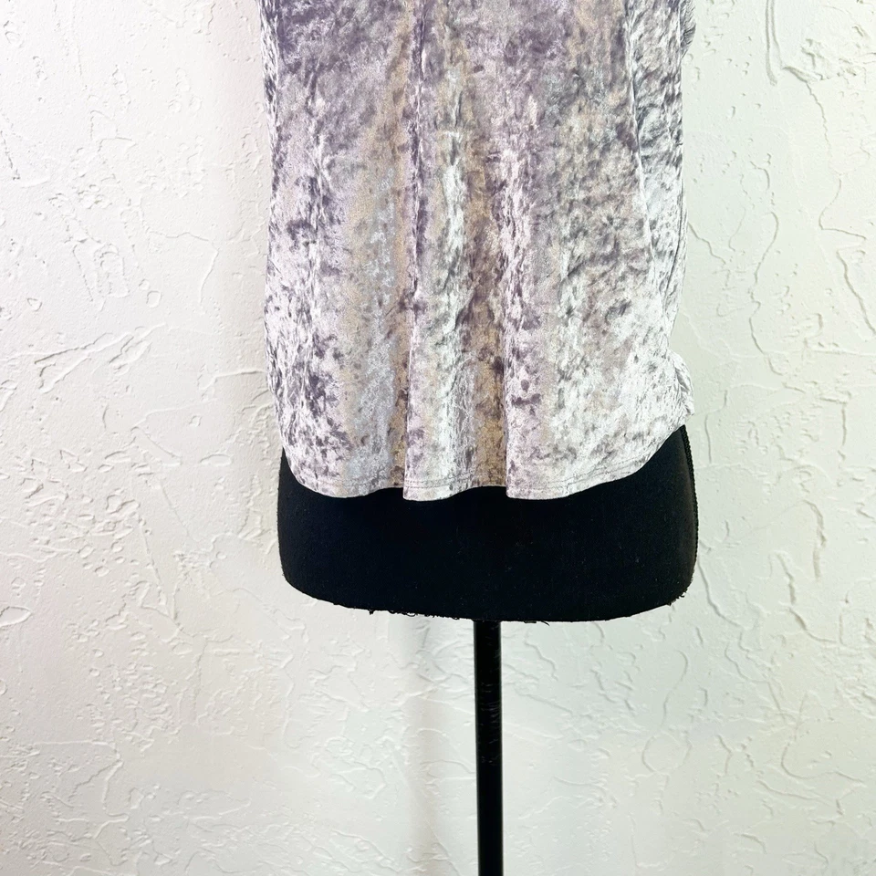 Purple Crushed Velvet V-neck Tank Top Size Small Whimsigoth - Image 3 of 4
