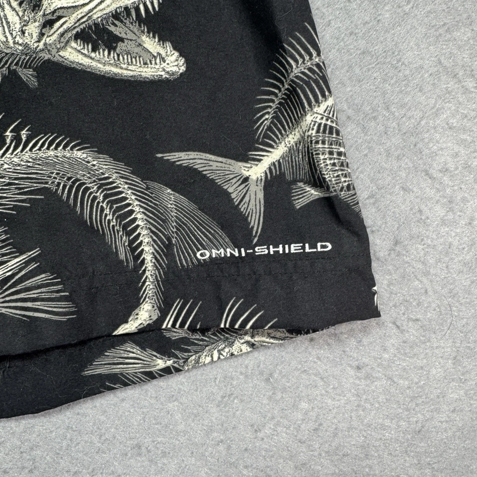 Columbia Board Shorts Adulto 38x11 Negro Blanco PFG Omni Escudo Pesca Surf Foto 2 de 4