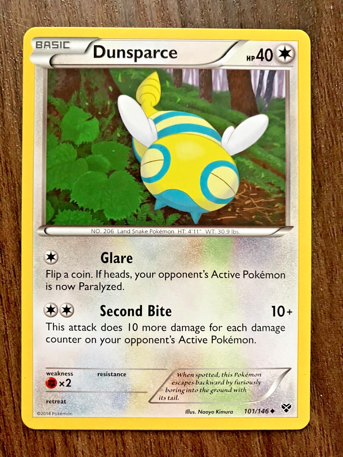 Dunsparce 101/146 - 2014 Pokemon XY Uncommon Card - CLEAN  NM