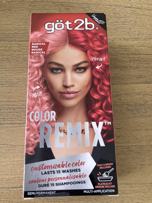 Got2b Color Remix Customizable Semi-Permanent Hair Color Kit 092 Radical Red