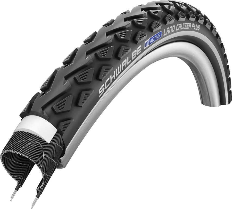 Schwalbe Land Cruiser PLUS Active Line PunctureGuard Bike Tyre 29 x 2.00"" Reflex