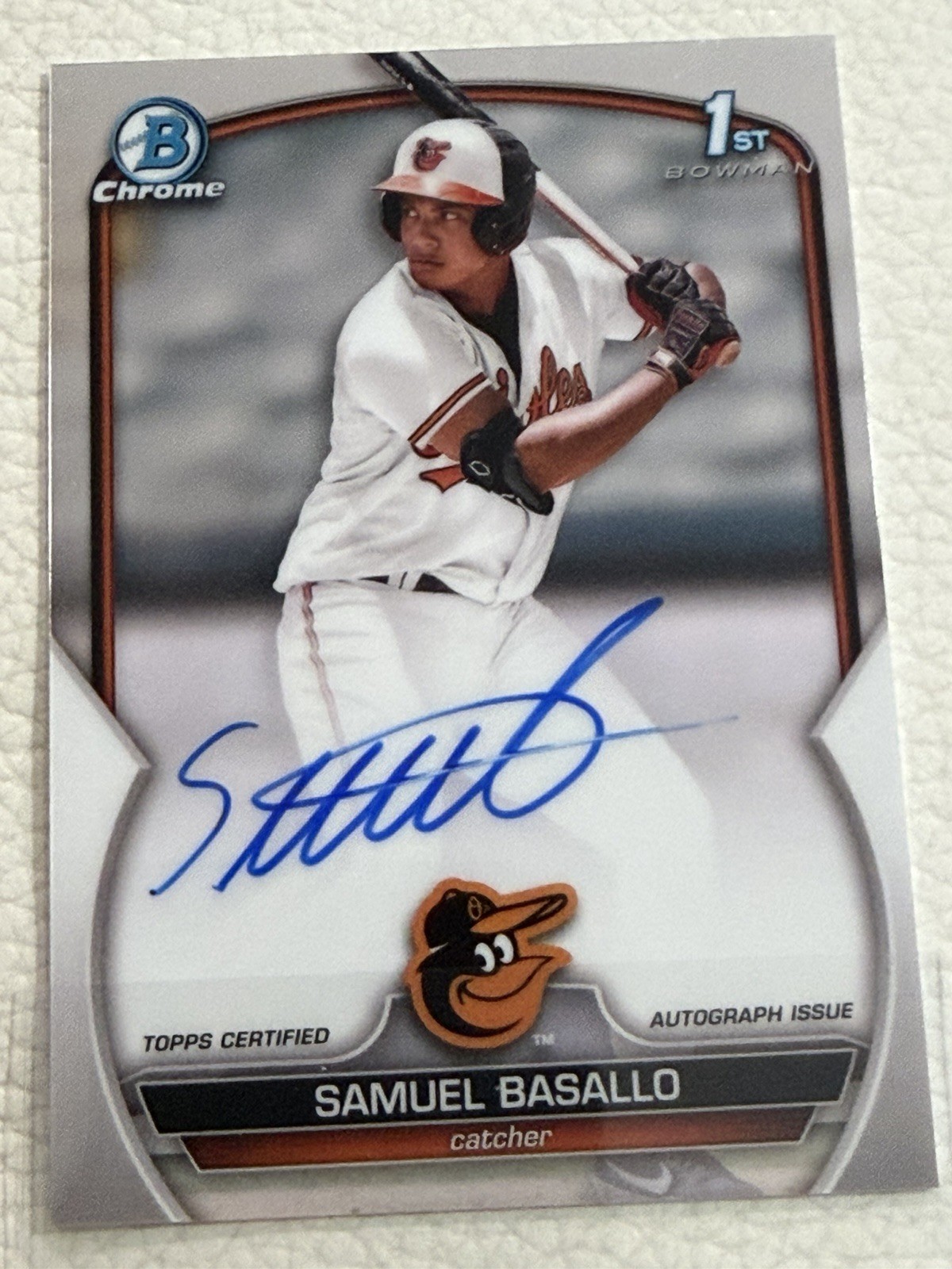 SAMUEL BASALLO 2023 BOWMAN CHROME 1ST AUTOGRAPH ORIOLES AUTO