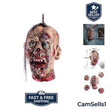 Halloween Decoration Props, Hanging Severed Head, Bloody Latex Zombie Head ...