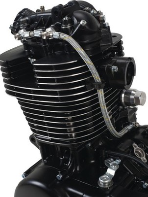 SR500 XT500 KEDO Direktschmierung 'RaceLine' silber Twin Feed Oil Line Kit