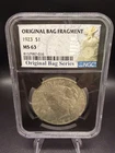 1923 P Peace Silver Dollar MS-63 Original Bag Fragment NGC
