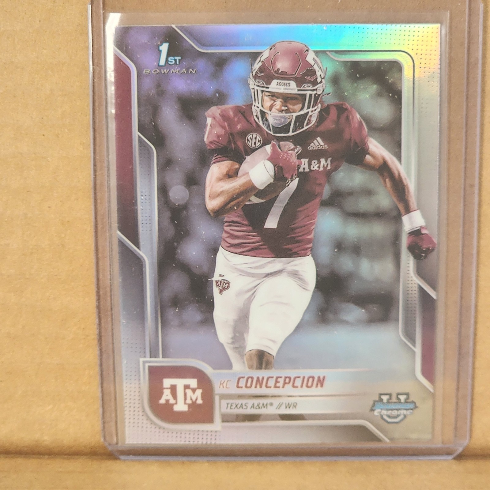 KC Concepcion 2025 Bowman Univ Chrome 1st Bowman Refractor Card Texas A&M B