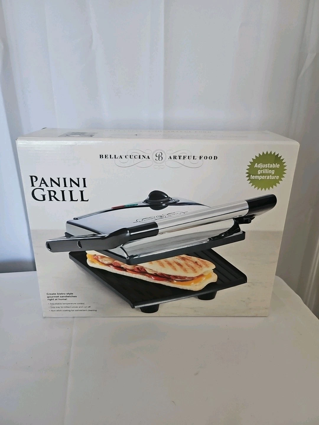 Panini Grill / Press, Bella Cucina Artful Food, Stainless Steel And Black NEW
Opens in a new window