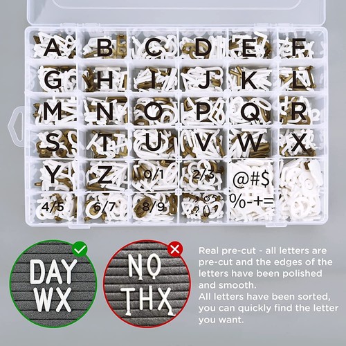Felt Letter Board 12x16 Inch Rustic Wood Frame - Pre Cut & Sorted 725 Letters... - Picture 2 of 6