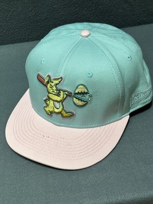 Fast Hands Baseballism Limited Edition bunny Easter Hat Mint & Pink 7 5/8 Emb