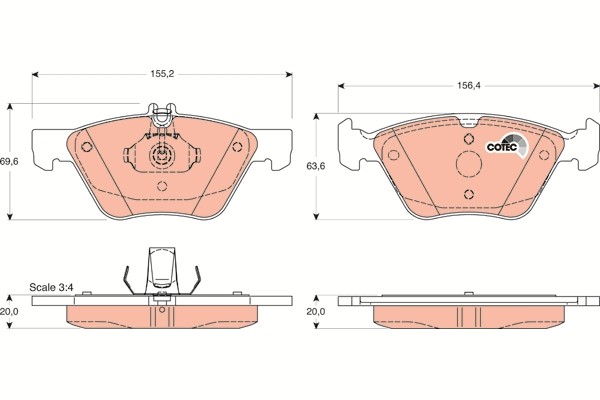TRW GDB1215 BremsklöTze, BremsbeläGe FüR MERCEDES-BENZ E-CLASS (W210)-image