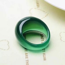 Beautiful Natural green Chalcedony Gemstone Beads ring