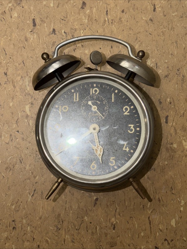 Vintage Bradley Twin Bell Mechanical Wind-Up Alarm Clock Made in West Germany