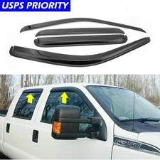 Window Visor Rain Guard Vent Shade For 99-16 Ford F350/F250 Super Duty Crewcab