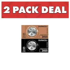 2 Pack Duracell CR2025 3 Volt Battery ECR2025 CR 2025 DL2025