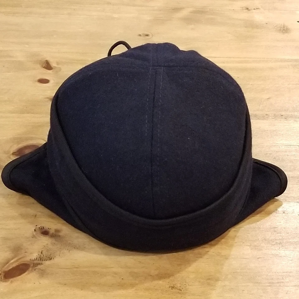 Payback Railroad Tie Hat Size 57.5 7 1/8 M Blue Winter Ear Flaps Wool Jim Bryan - Image 3 of 4