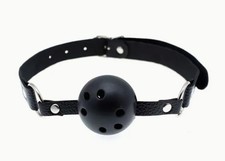 Premium Black Silicone Ball Gag, Breathable BDSM Toy, Role Play & Fetish Gear