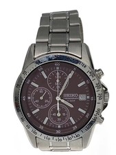 SEIKO /Quartz Wristwatch/Analog/Ceramic/BRW/SLV/7T92 0DW0//