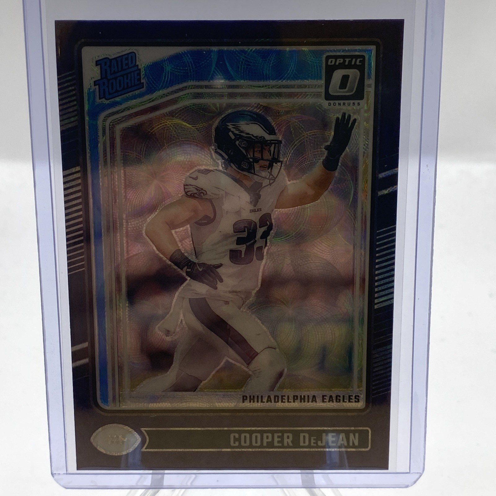 2024 Panini Optic - Rated Rookie Cooper DeJean #221 Purple Scope Prizm (RC)