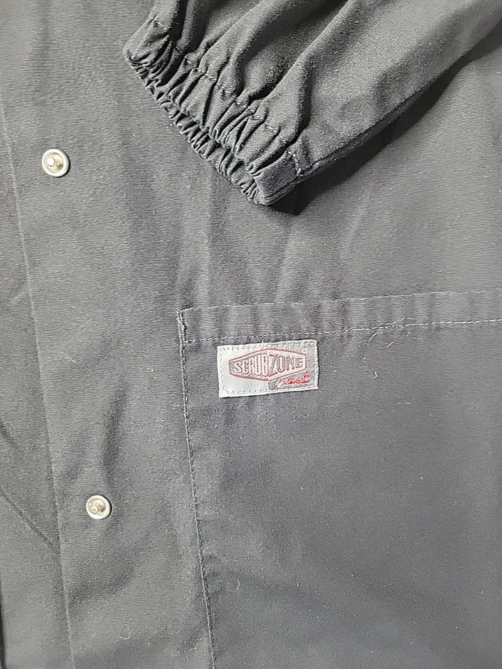 Scrubzone By Landau Unisex Black Long Sleeve Notch Collar Lab Coat Size: XS - Image 2 of 4