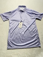 Collars  Co Dress Collar Polo Shirt Men  s Small Purple Short Sleeve Stretch