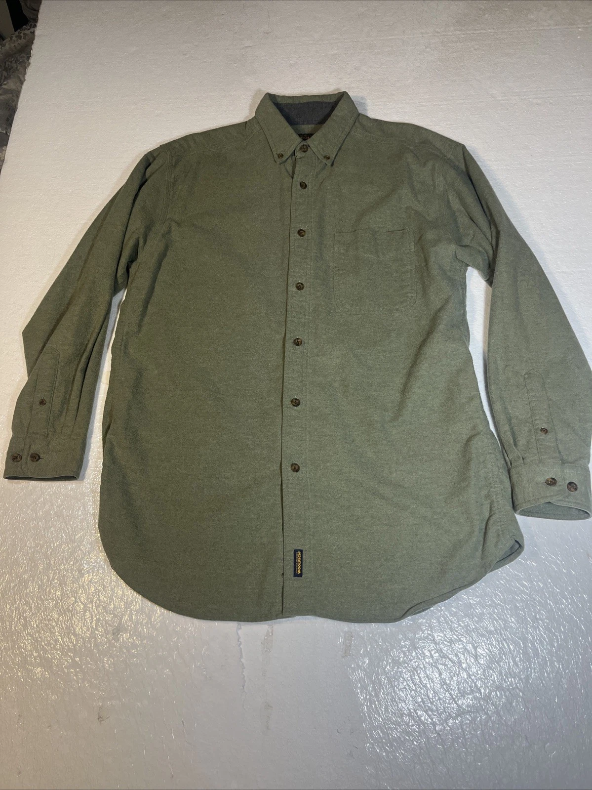 Woolrich Shirt Mens XL Green Flannel Warm Comfort Thick Winter Shirt