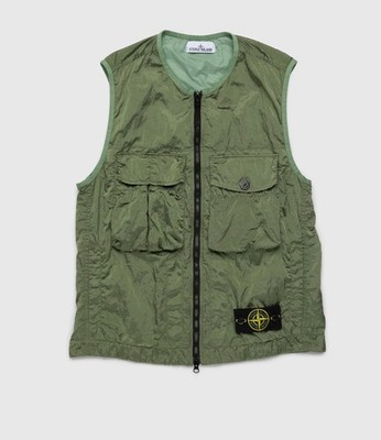 Stone Island Mens GIUBBOTTO MANICHE GREEN VEST SIZE LARGE