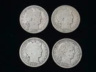 1892, 1893-O, 1906-D & 1907-O Barber Silver Half Dollars Mixed Conditions NICE!